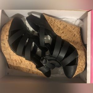 Black Espadrille Wedge